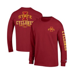 Mens Cardinal Iowa State Cyclones Team Stack Long Sleeve T-shirt
