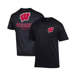Mens Black Wisconsin Badgers Stack 2-Hit T-shirt