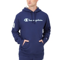 Mens Powerblend Standard-Fit Logo-Print Fleece Hoodie