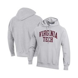 Mens Heathered Gray Virginia Tech Hokies Team Arch Reverse Weave Pullover Hoodie