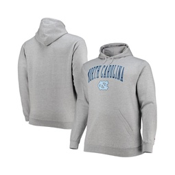 Mens Heather Gray North Carolina Tar Heels Big and Tall Arch Over Logo Powerblend Pullover Hoodie