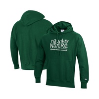 Mens and Womens Hunter Green Naughty by Nature Reverse Weave Fleece Pullover Hoodie