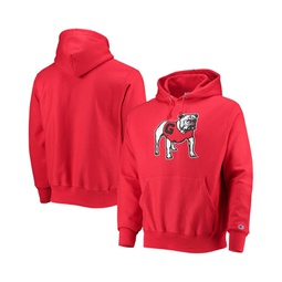 Mens Red Georgia Bulldogs Vault Logo Reverse Weave Pullover Hoodie