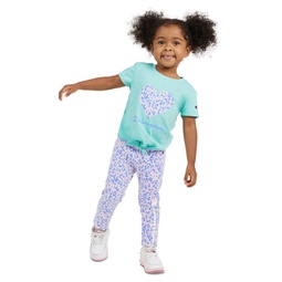 Toddler & Little Girls Logo Graphic T-Shirt & Printed Leggings 2 Piece Set