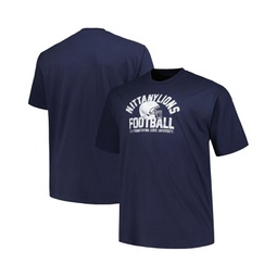 Mens Navy Distressed Penn State Nittany Lions Big and Tall Football Helmet T-shirt