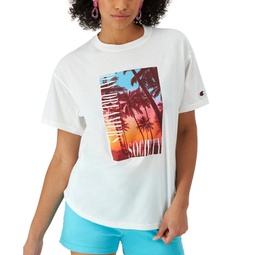Womens Palm Graphic Oversized T-Shirt