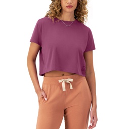 Womens Tailgate Cropped Loose-Fit T-Shirt