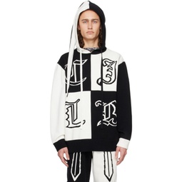 Black & White Heraldry Hoodie 241101M202007