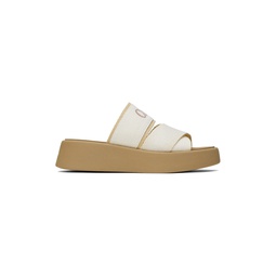 White Mila Slide Sandals 241338F124011