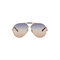 Gold Aviator Sunglasses 222338F005011