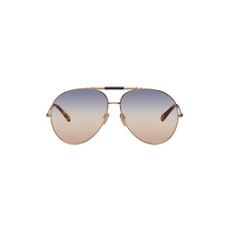 Gold Aviator Sunglasses 222338F005011