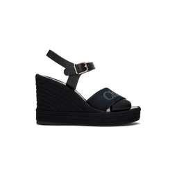 Black Piia Wedge Heeled Sandals 241338F125002