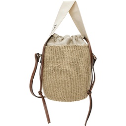 Beige & Off-White Small Woody Basket Bag 232338F048008