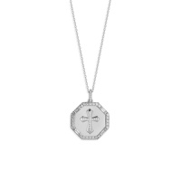 Sterling Silver & Cubic Zirconia Cross Pendant Necklace