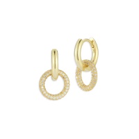 14K Goldplated Sterling Silver & Cubic Zirconia Drop Earrings