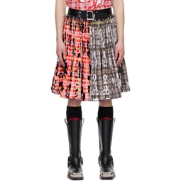 Gray & Red Penstemon Skirt 231529M193009
