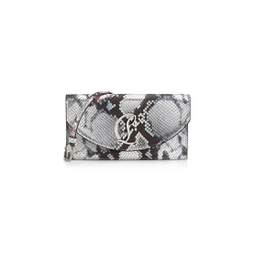 Loubi54 Snake-Embossed Leather Clutch-On-Chain
