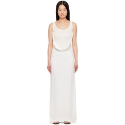 White Fusion Arced Maxi Dress 241311F055033