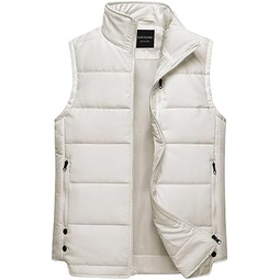 Chrisuno Womens Puffer Vest Casual Stand Collar Quilted Waistcoat Outdoor Padded Ski Vest