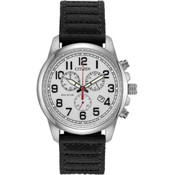 Citizen Mens Eco-Drive Military Chronograph Black Nylon Strap Watch AT0200-13A