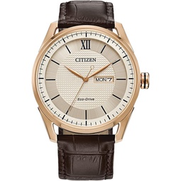 Citizen Mens Classic Eco-Drive Watch with 3-Hand Day and Date