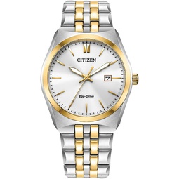 Citizen Mens Classic Corso Eco-Drive Watch, 3-Hand Date, Luminous Hands and Markers, Two-Tone Stainless Steel