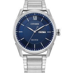 Citizen Mens Classic Eco-Drive Watch with 3-Hand Day and Date