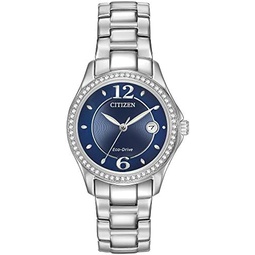 Citizen Ladies Classic Silhouette Crystal Eco-Drive Watch, 3-Hand Date, Luminous Hands