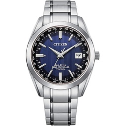 Citizen Mens Eco-Drive Classic Watch in Super Titanium with Atomic Timekeeping Technology, Blue Dial, 3-Hand Date and Sapphire Crystal (Model: CB0260-56L)