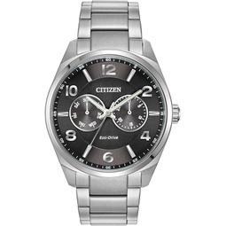 Citizen Mens Eco-Drive Corso Classic Watch in Stainless Steel, Black Dial (Model: AO9020-84E)