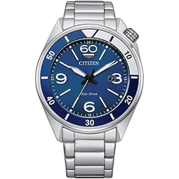 Citizen Mens Sport Casual 3-Hand Eco Drive Watch, 100 Meters Water Resistant, Luminous Hands and Markers