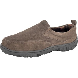 Clarks Mens Slipper with Suede Leather Upper SAB30194A - Closed Back with Double Gore and Removable Insole - Indoor Outdoor House Slippers For Men