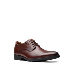 Mens Collection Whiddon Leather Plain Toe Lace Up Dress Oxfords