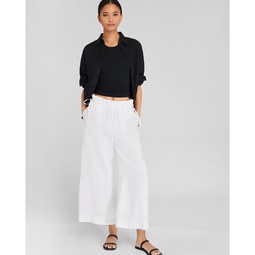 Cropped Linen Side Tie Pant