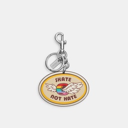 skate not hate bag charm in rainbow signature canvas