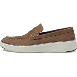 Cole Haan Grandpro Topspin Penny Loafer Truffle Nubuck/Silver Birch 9 D (M)