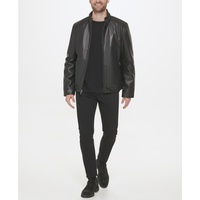 Mens Faux-Leather Motto Jacket