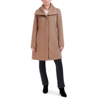 Womens Cole Haan Double Face Wool Button-Up Coat with Convertible Collar