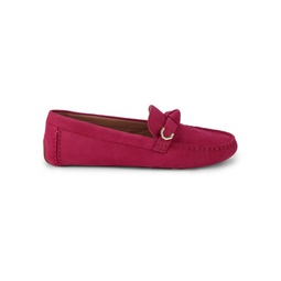 Evelyn Bow Suede Driver Loafers