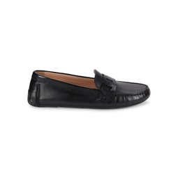 Evelyn Chain Leather Driving Loafers