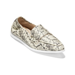 grand ambition amador womens snake print embossed loafers