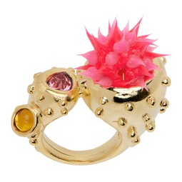 Gold & Pink Candy Pod Ring 232236F024015