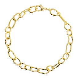 Gold Crushed Chain Necklace 232236M145002
