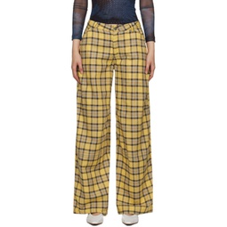Yellow Lawn Trousers 231236F087001