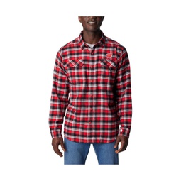 Mens Red Wisconsin Badgers Flare Gun Flannel Long Sleeve Shirt