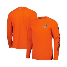 Mens Orange Auburn Tigers Terminal Tackle Omni-Shade Raglan Long Sleeve T-shirt