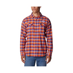 Mens Orange Clemson Tigers Flare Gun Flannel Long Sleeve Shirt