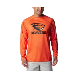 Mens Orange Oregon State Beavers PFG Terminal Tackle Omni-Shade Raglan Long Sleeve T-shirt