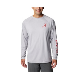Mens Gray Alabama Crimson Tide Terminal Tackle Omni-Shade Raglan Long Sleeve T-shirt