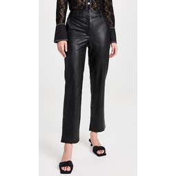 Faux Leather Full Length Trousers